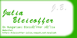 julia bleicoffer business card